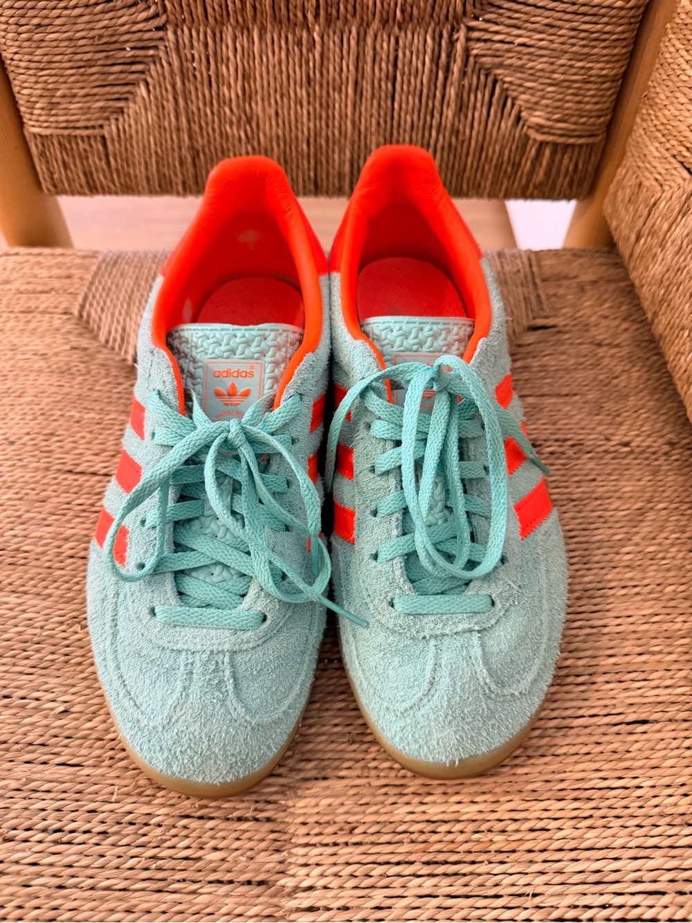 adidas Suede Sneakers in Mint and Orange